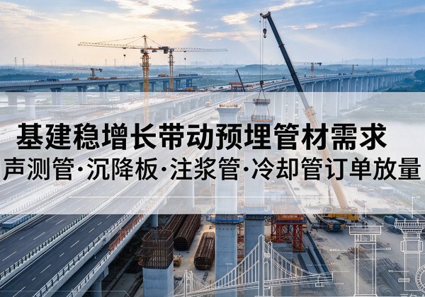 五常基建稳增长带动预埋监测管材需求，声测管、沉降板、注浆管订单持续放量